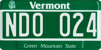 VT license plate NDO024