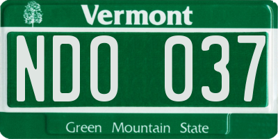 VT license plate NDO037