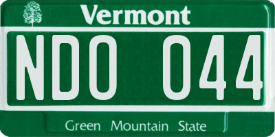 VT license plate NDO044