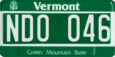 VT license plate NDO046