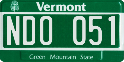 VT license plate NDO051