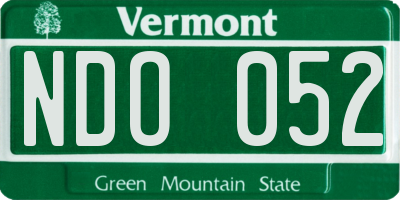 VT license plate NDO052