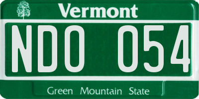 VT license plate NDO054