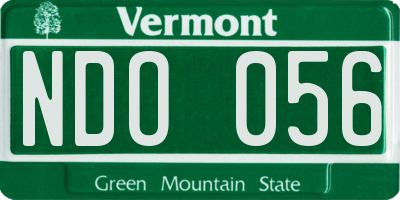 VT license plate NDO056
