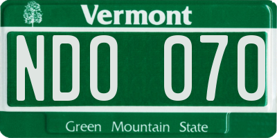 VT license plate NDO070