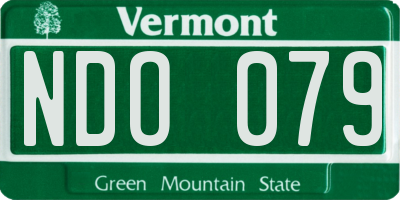 VT license plate NDO079
