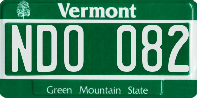 VT license plate NDO082