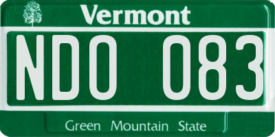 VT license plate NDO083