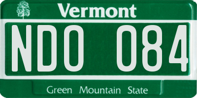 VT license plate NDO084