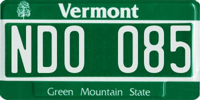 VT license plate NDO085