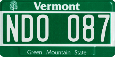 VT license plate NDO087