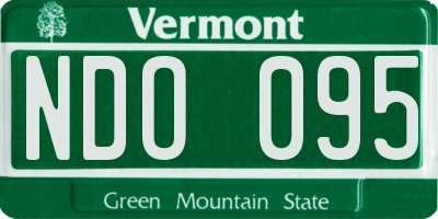 VT license plate NDO095