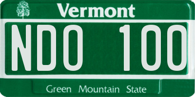 VT license plate NDO100