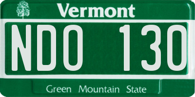 VT license plate NDO130
