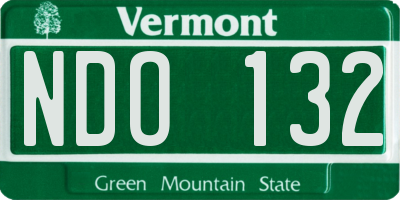 VT license plate NDO132