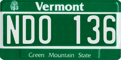 VT license plate NDO136