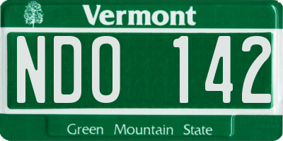 VT license plate NDO142