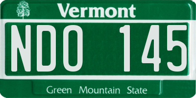 VT license plate NDO145