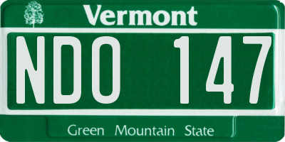 VT license plate NDO147