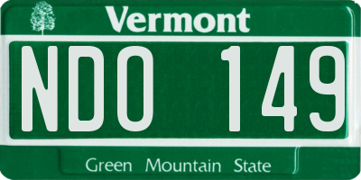 VT license plate NDO149