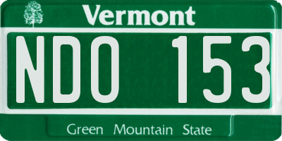VT license plate NDO153