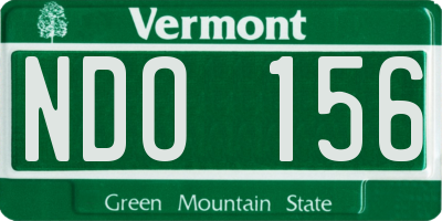 VT license plate NDO156