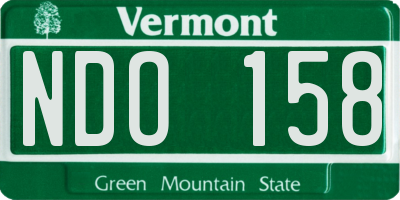 VT license plate NDO158