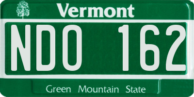 VT license plate NDO162