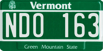 VT license plate NDO163