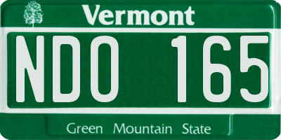VT license plate NDO165