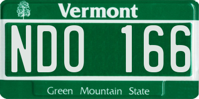 VT license plate NDO166
