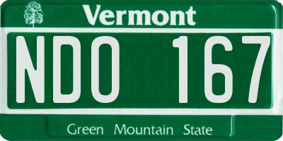 VT license plate NDO167
