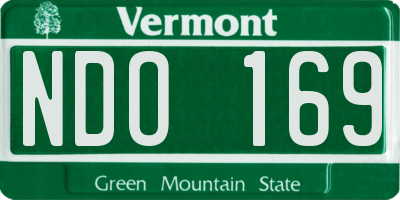 VT license plate NDO169
