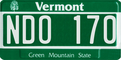 VT license plate NDO170