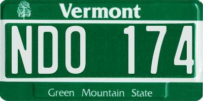 VT license plate NDO174