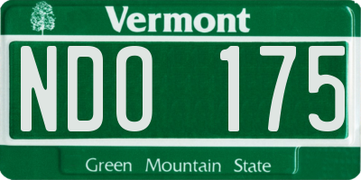 VT license plate NDO175