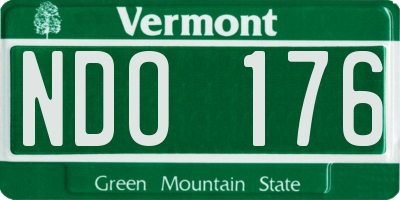 VT license plate NDO176
