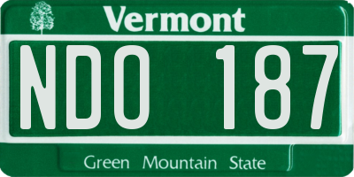 VT license plate NDO187