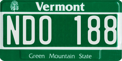VT license plate NDO188