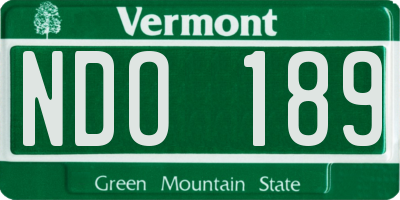 VT license plate NDO189