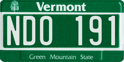 VT license plate NDO191