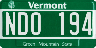 VT license plate NDO194