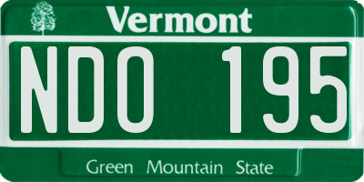 VT license plate NDO195