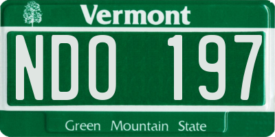 VT license plate NDO197