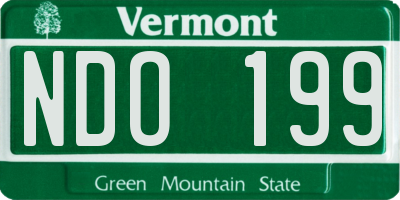 VT license plate NDO199