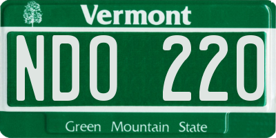 VT license plate NDO220
