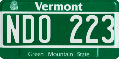 VT license plate NDO223