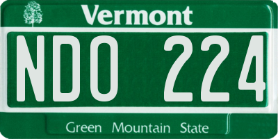 VT license plate NDO224