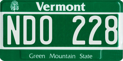 VT license plate NDO228