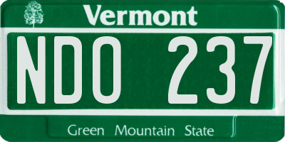 VT license plate NDO237